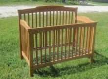 One of our hardwood baby cribs, I had top 3 Google SERP positioning for 'baby crib' 'cedar chest' and 'dining table' as I was the first to market with all three products.