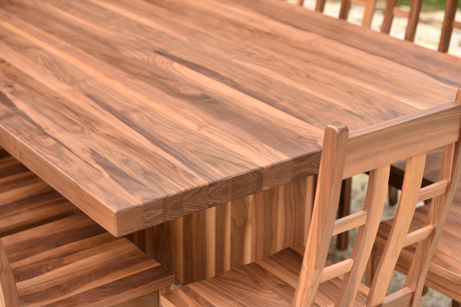 Hand-Selected Walnut dining table, custom design, I had top 3 Google SERP positioning for 'baby crib' 'cedar chest' and 'dining table' as I was the first to market with all three products.