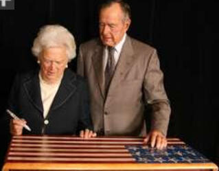 Erik's custom commission for President Bush and the First Lady Barbara Bush: a handcrafted cedar chest honoring his service during WWII.